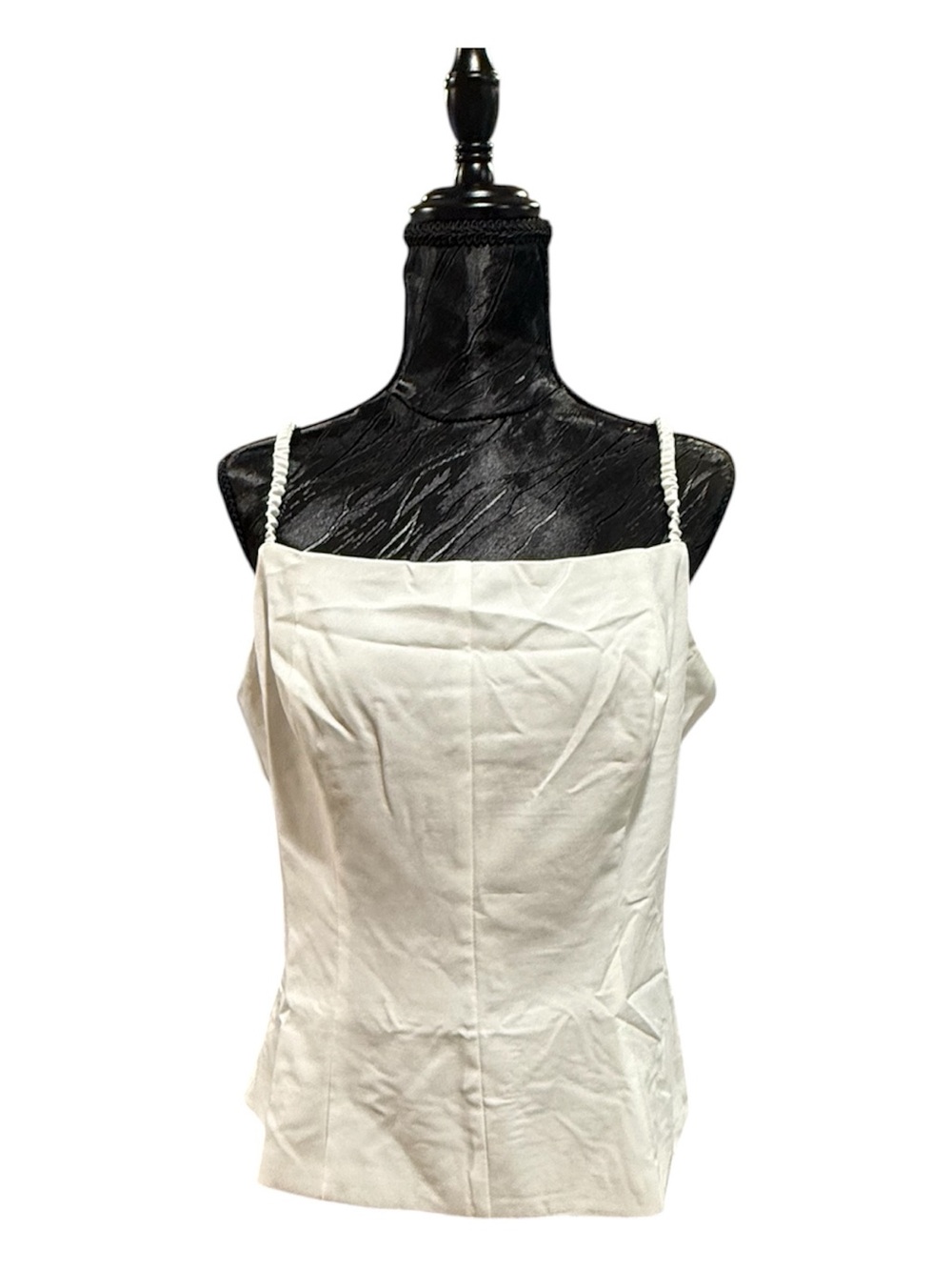 Fashion Nova Cream Square-Neck Braided Strap Cami